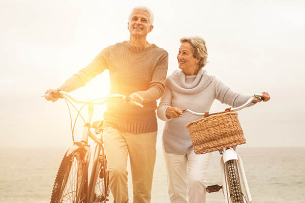 Couple out for a bike ride